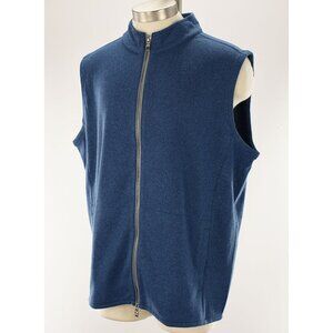 PETER MILLAR CROWN Ocean Blue Full Zip Sweater Fleece Vest XL NWT